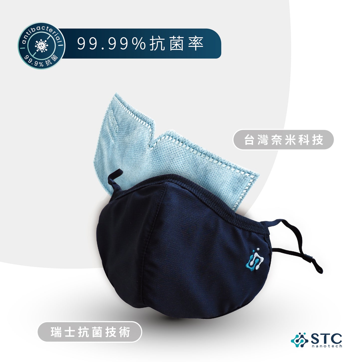 3D立體氣流室抗菌防護口罩/3D Shape Antimicrobial mask